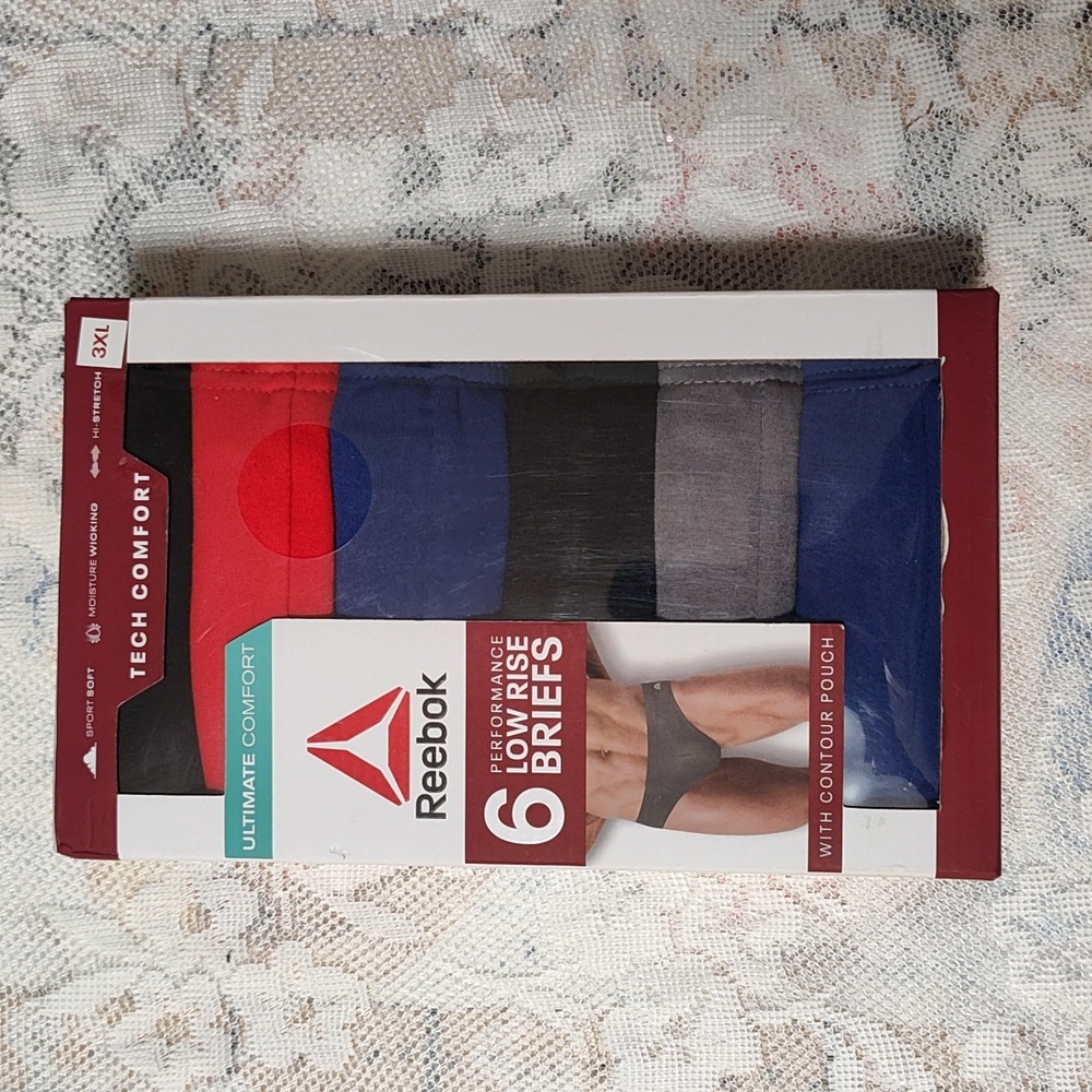 Reebok 6 pair Low Rise Briefs NWT Size 3XL